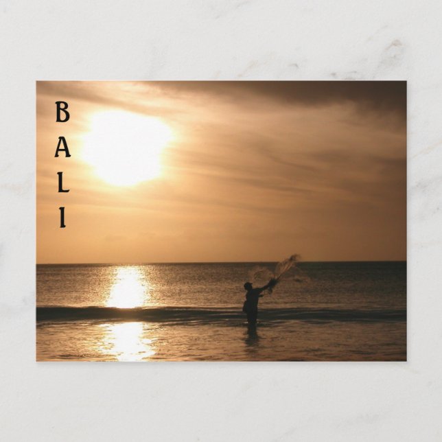Fisherman Against the Sunset Postcard (Front)