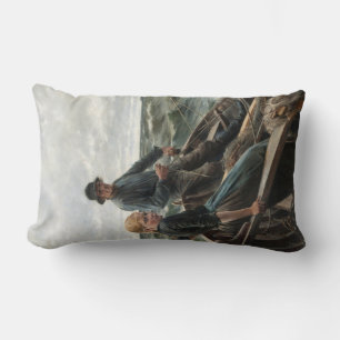 Fisherman and Daughter at Sea (by Albert Edelfelt) Lumbar Pillow