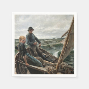 Fisherman and Daughter at Sea (by Albert Edelfelt) Napkin