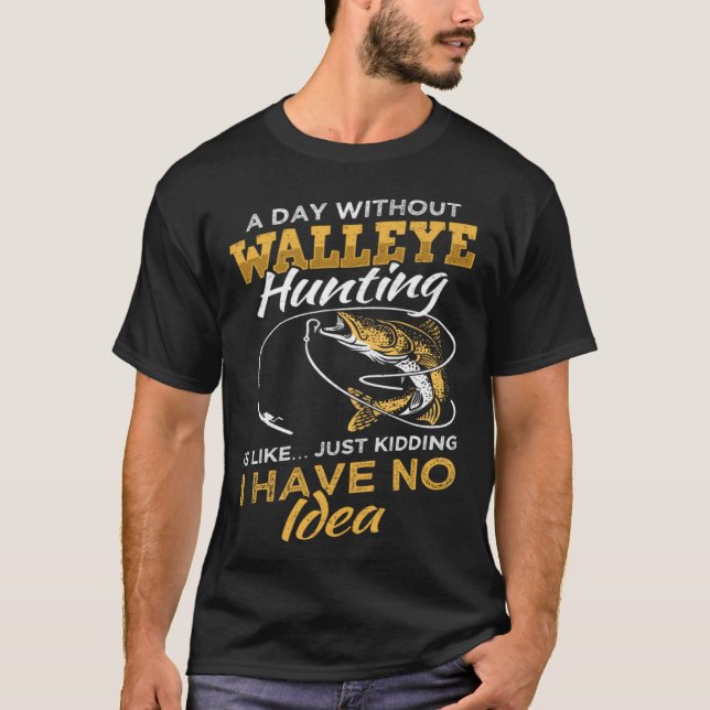 Fisherman & Angler Walleye Fishing T-Shirt (Front)