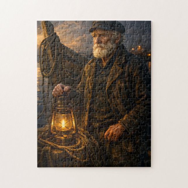 Fisherman at Sea Puzzle (Vertical)