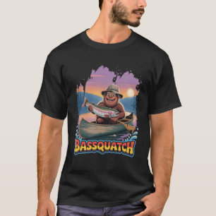 Fisherman Bassquatch Funny Bass Fishing Sasquatch T-Shirt