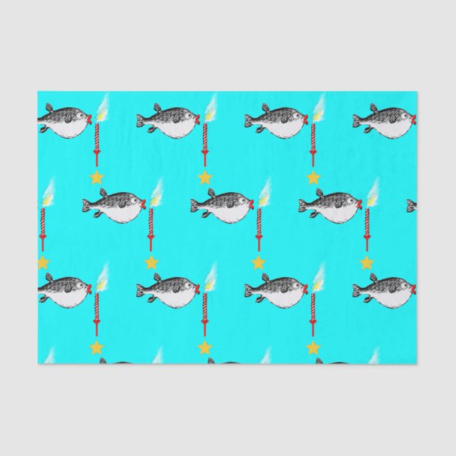 Fisherman Birthday Gift Tissue Paper (Front)