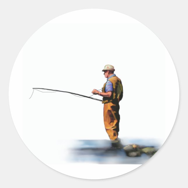 fisherman classic round sticker (Front)