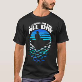 Fisherman Dad All Day Fishing Funny Vintage Retro  T-Shirt