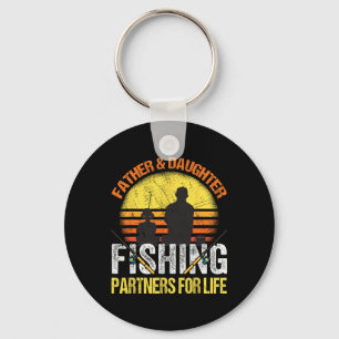 Fisherman Dad And Daughter Fishing Partners For Li Keychain