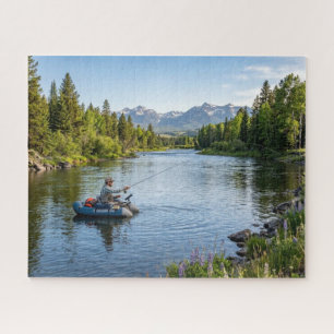 Fisherman Drifting along the iconic Yellowstone Jigsaw Puzzle