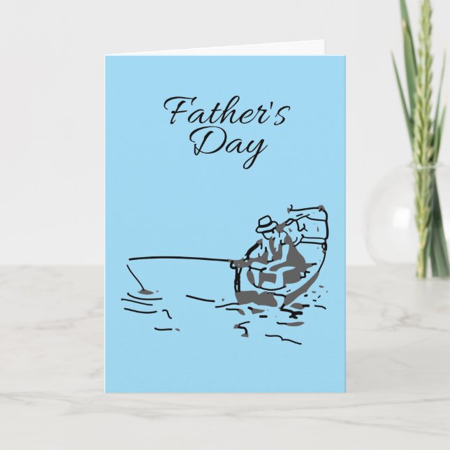 Fisherman father's Day  Thank You Card (Front)