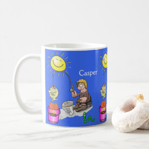 Fisherman Fish Blue Mug