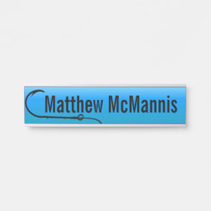 Fisherman Fishermen Fishing Hook Hanging Door Sign