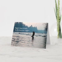 Fisherman Fishing Anniversary Card