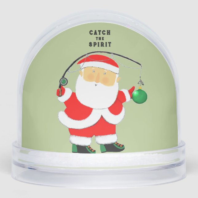 Fisherman Fishing Holiday Gift Snowglobe (Front)