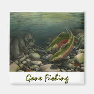 Fisherman Fridge Magnets Custom Gone Fishing Gifts