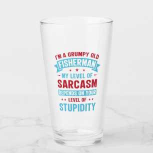 Fisherman Funny Sarcasm Novelty Humour Gift Glass