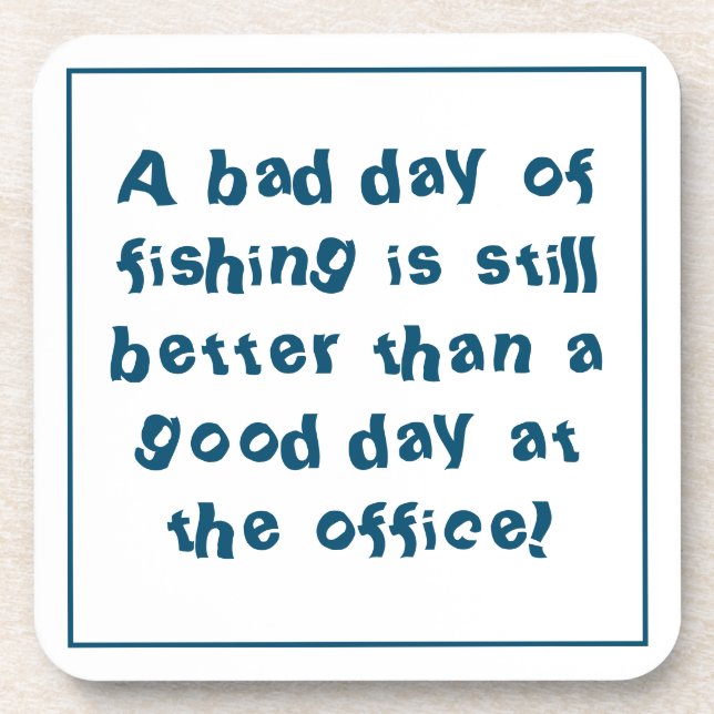 Fisherman Gift with Fishing Quotation Coaster (Front)