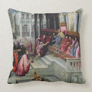 Fisherman Giving the Ring to the Doge of Venice Throw Pillow