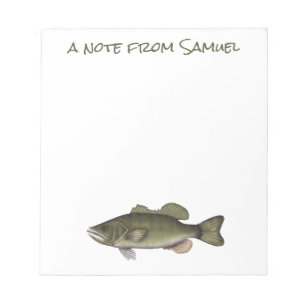 Fisherman Gone Fishing Wildlife Nature Bass Fish Notepad