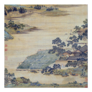 Fisherman Hermit Qiu Ying ancient China painting s Poster