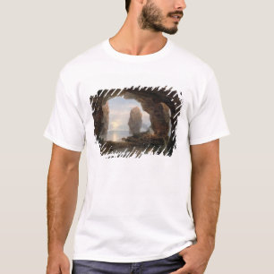 Fisherman in a Grotto, Helgoland, 1850 (oil on can T-Shirt