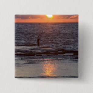 Fisherman in Byblos at sunset, Lebanon 2 Inch Square Button