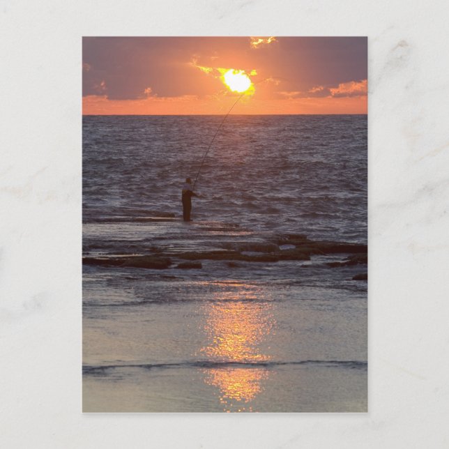Fisherman in Byblos at sunset, Lebanon Postcard (Front)