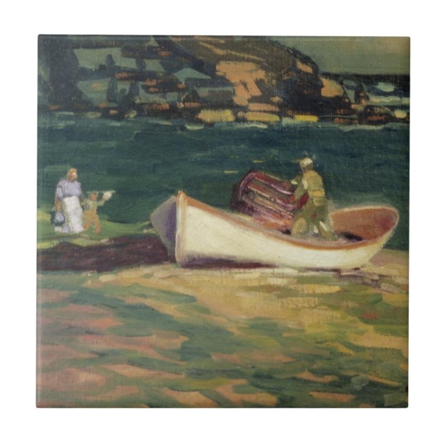 Fisherman in Cape Elizabeth (Maine, USA) Tile (Front)