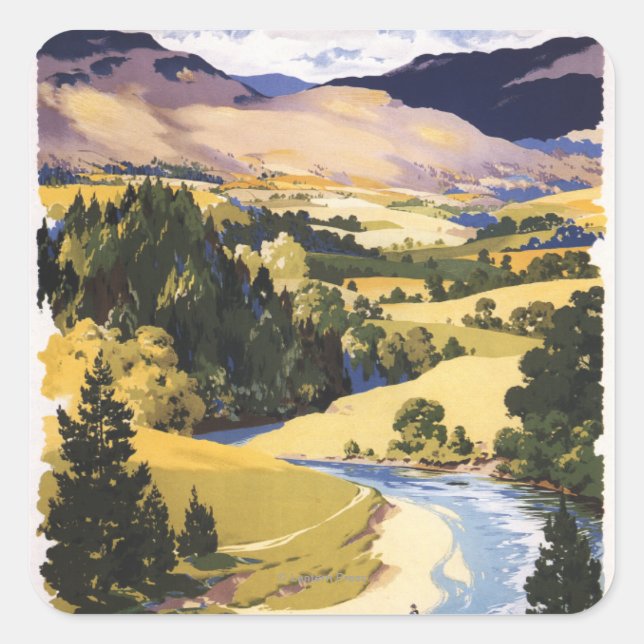 Fisherman in the Eden Valley Square Sticker (Front)