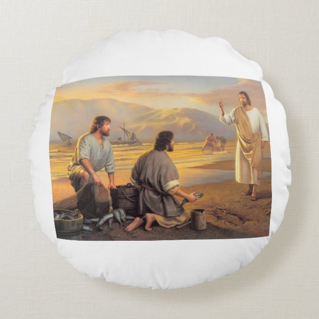 Fisherman of men round pillow (Front)