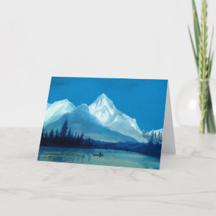 Fisherman on a Mountain Lake Father's Day Card