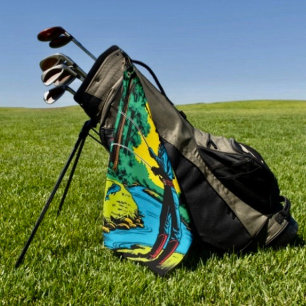 Fisherman on Riverbank  Golf Towel