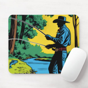 Fisherman on Riverbank Mouse Pad