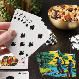 Fisherman on Riverbank  Playing Cards 