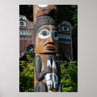 Fisherman On Totem Pole, Alaska