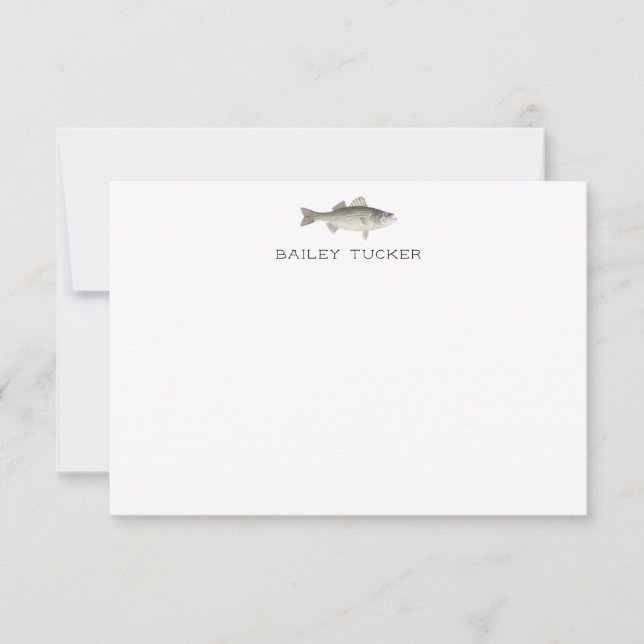 Fisherman Outdoors Fishing Bass Fish Custom Name Card (Front)