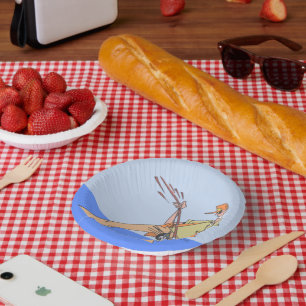 Fisherman paper bowls plate