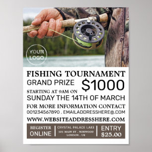 Fisherman Portrait, Fishing Tournament Event Poster