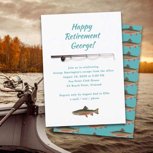 Fisherman Retirement Party Trout Fish Invitation (Creator Uploaded)