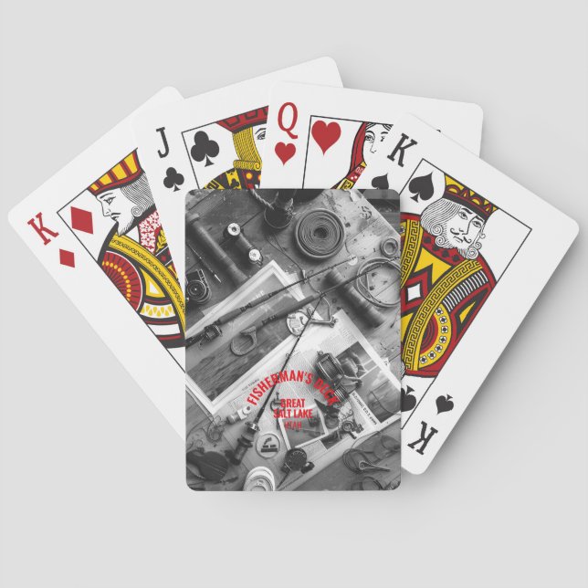 Fisherman’s Deck Black and White Playing Cards (Back)