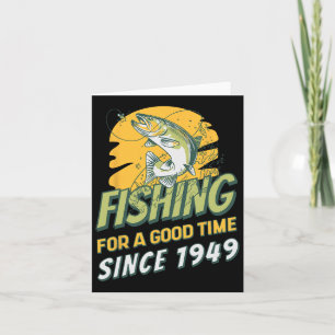 Fisherman Since 1949 Angler 75th Birthday Fishing  Card