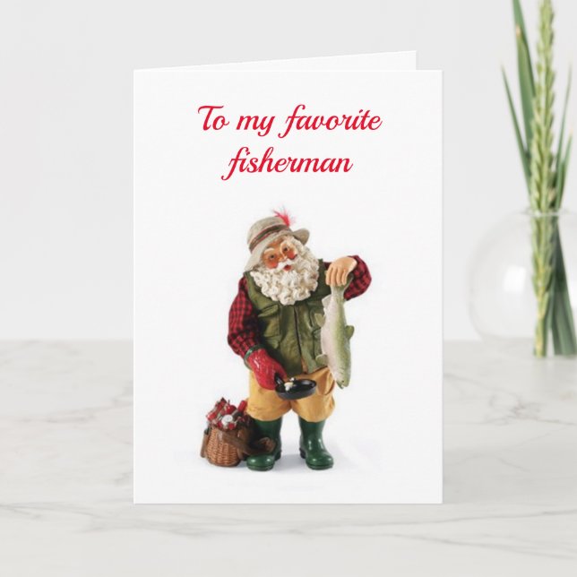 FISHERMAN & SPECIAL PEOPLE HAVE DECEMBER BIRTHDAYS HOLIDAY CARD (Front)