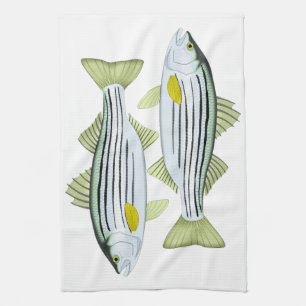 Fisherman Striped Bass Kitchen Towel