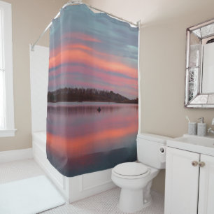 Fisherman Sunset Sky Kolob Lake Shower Curtain