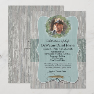 Fisherman Sympathy Photo Announcement Invitation