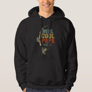 Fisherman Vintage Reel Cool Papa Father's Day Hoodie
