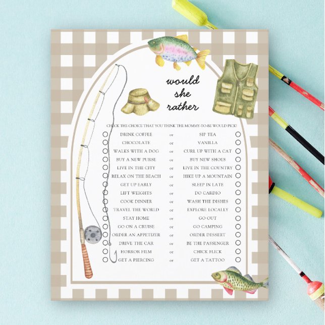 Fisherman Would She Rather Baby Shower Game (Creator Uploaded)