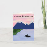 Fisherman's Birthday Card for Men<br><div class="desc">This is the perfect card for a man who loves to fish! There's a fisherman in a boat on a serene lake doing what he loves- FISHING! This card will be great for any guy- husband, boyfriend or a guy that's a friend. Inside there's a pun on fishing that will...</div>