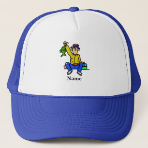 Fisherman's Catching Fish Hat Customize Name