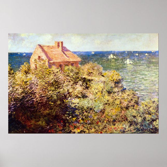 Fisherman's Cottage on a Cliff by Claude Monet Poster (Front)