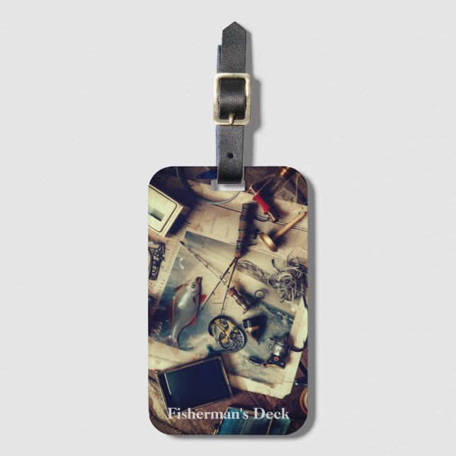 Fisherman's Deck Photo Luggage Tag (Front Vertical)