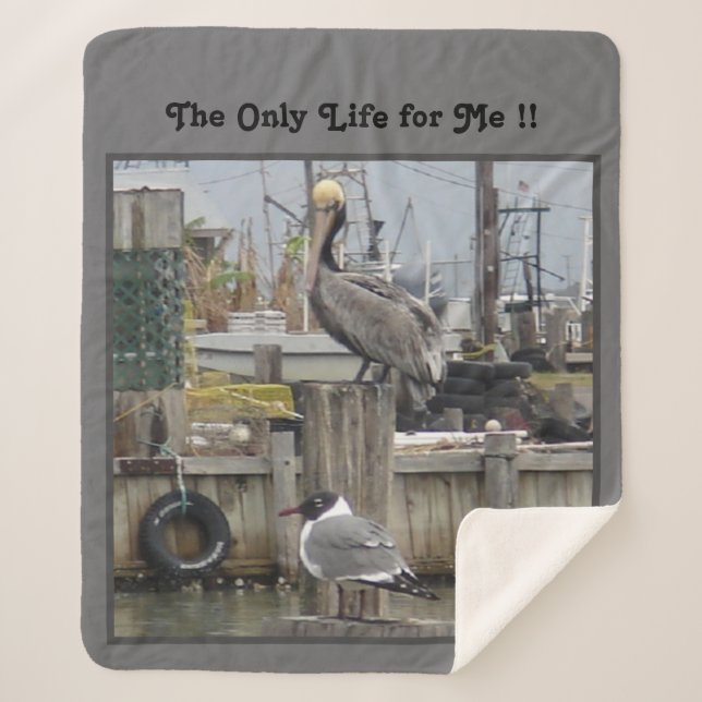 "Fisherman's Dream" Medium Sherpa Blanket (Front)